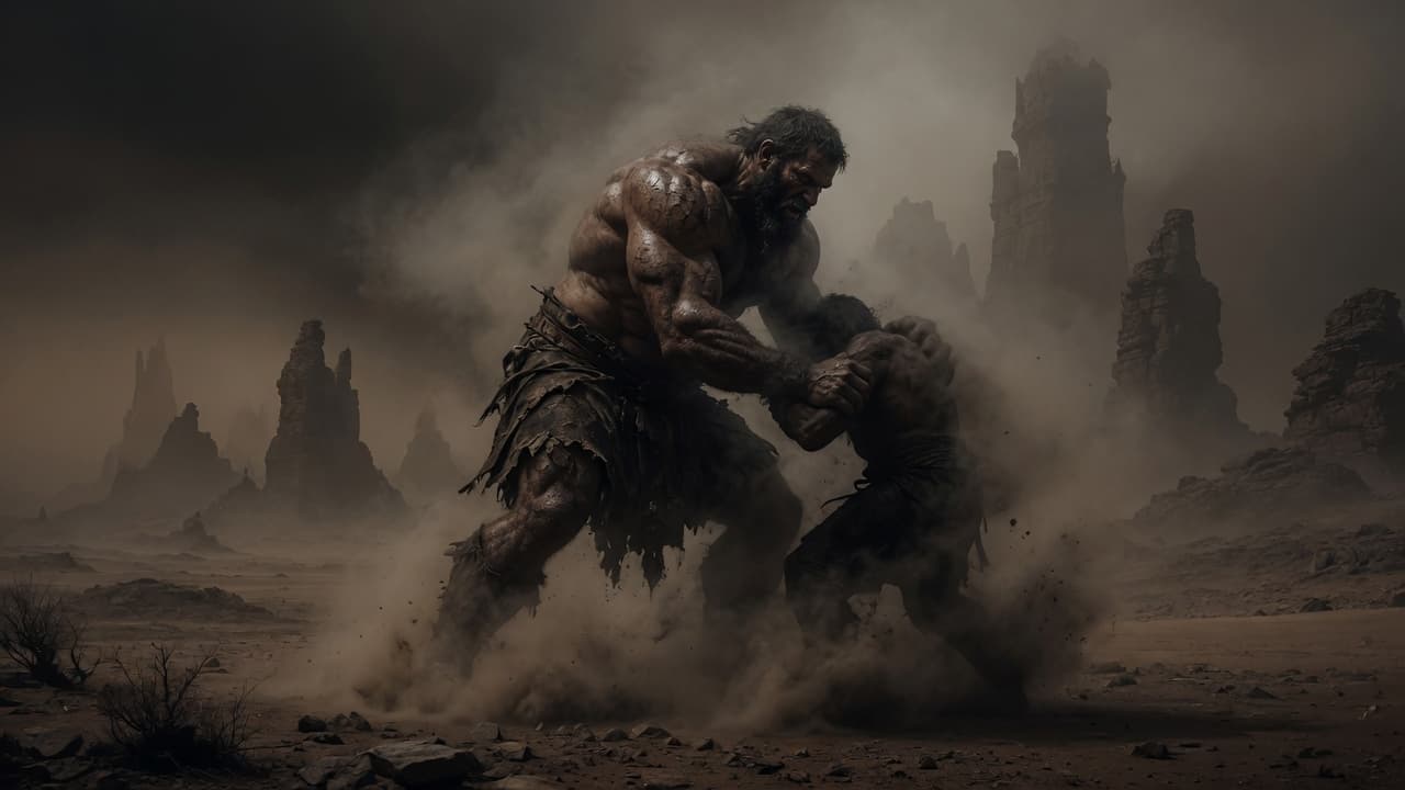 Antaeus wrestling Heracles